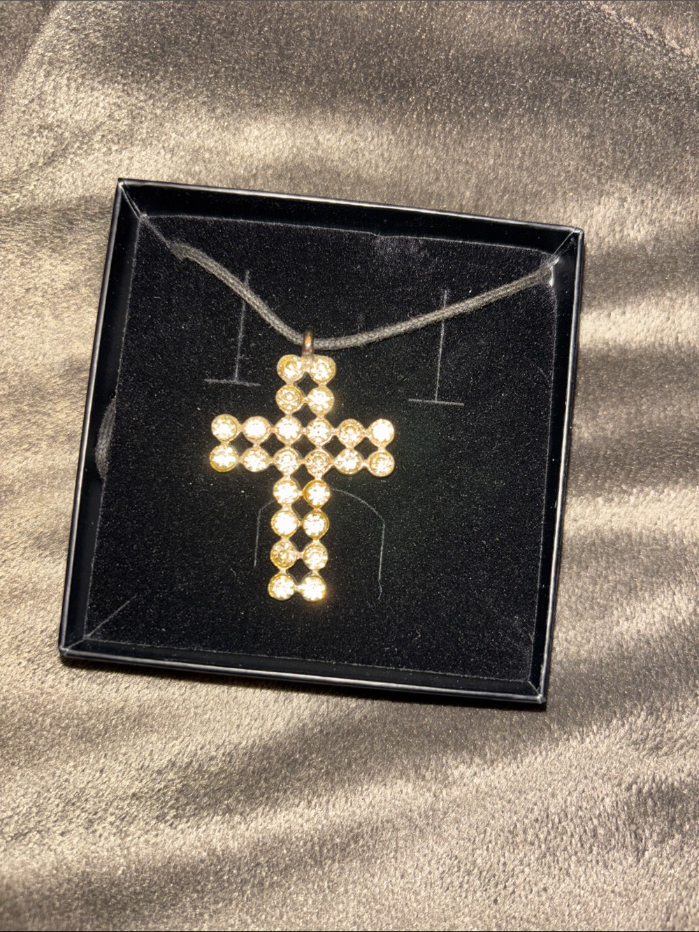 Gold Crystal Cross Pendant Necklace - Women Jewelry